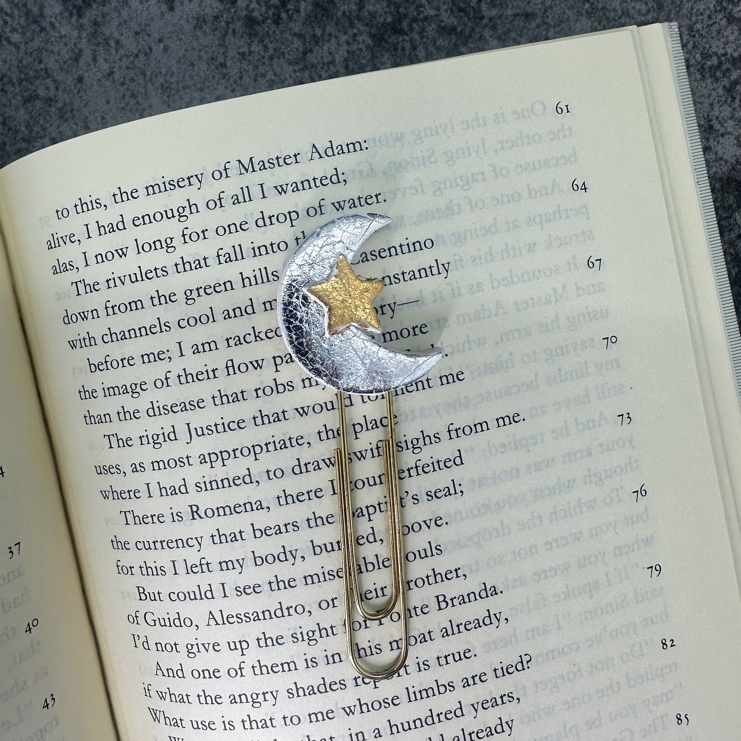 Silver Moon Handmade Bookmark