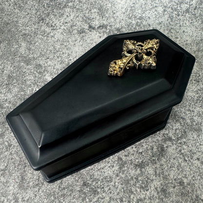 Vintage Cross Coffin Trinket Box