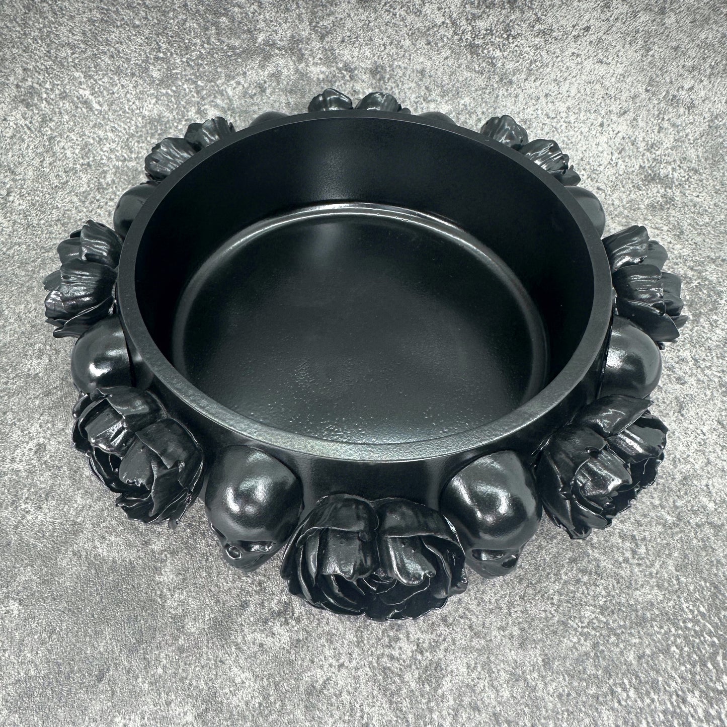 Skull & Black Rose Ritual Bowl