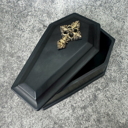 Vintage Cross Coffin Trinket Box