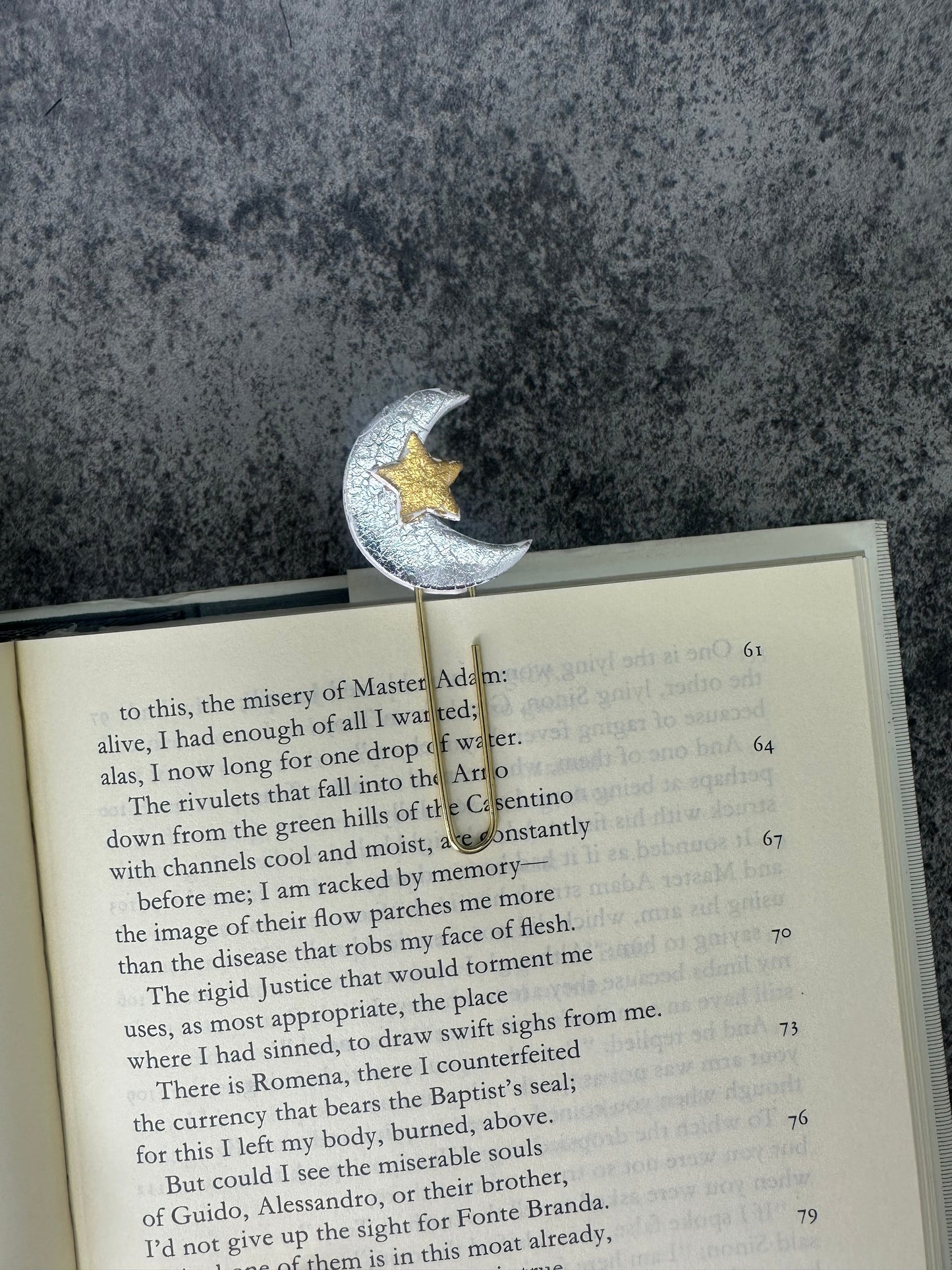 Silver Moon Handmade Bookmark