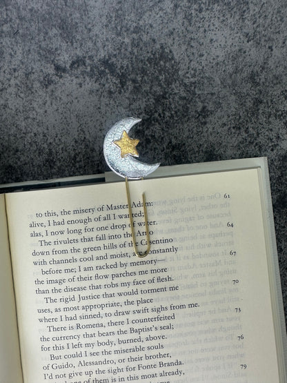 Silver Moon Handmade Bookmark