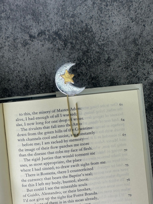Silver Moon Handmade Bookmark