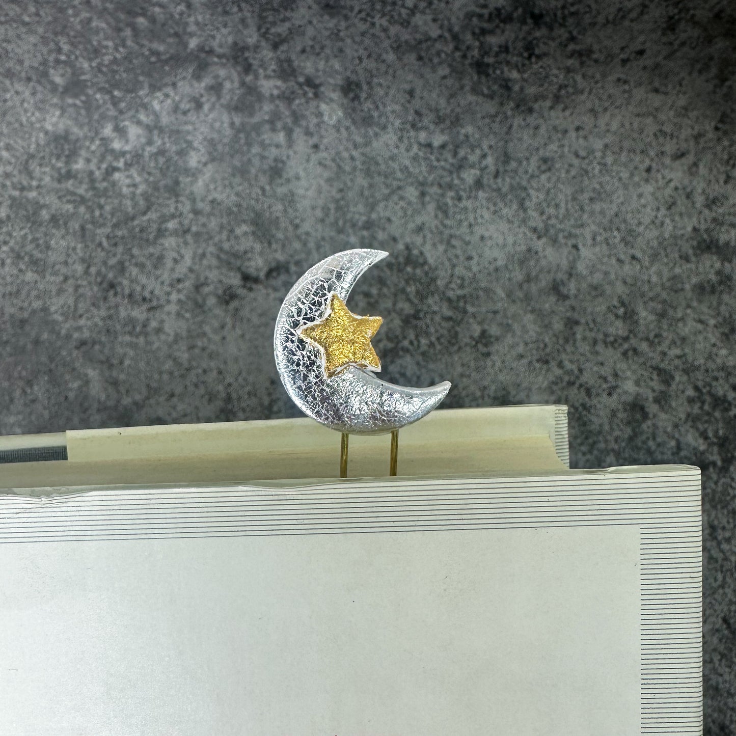 Silver Moon Handmade Bookmark